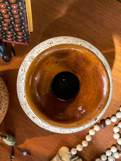 Vintage Pigeon Forge Hand Potted Speckled Glaze Ceramic Earthenware Vase