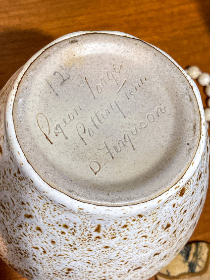 Vintage Pigeon Forge Hand Potted Speckled Glaze Ceramic Earthenware Vase