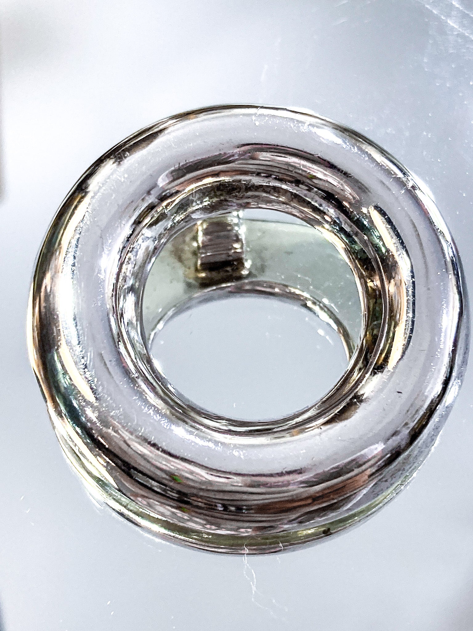 Vintage Polished Sterling Silver Minimalist Domed Circular Pendant