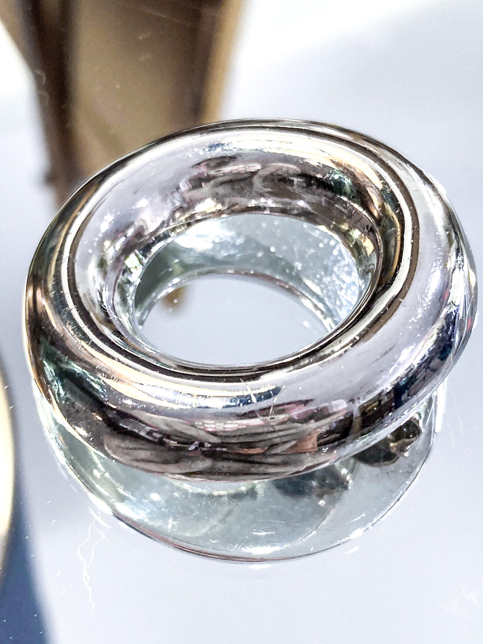 Vintage Polished Sterling Silver Minimalist Domed Circular Pendant