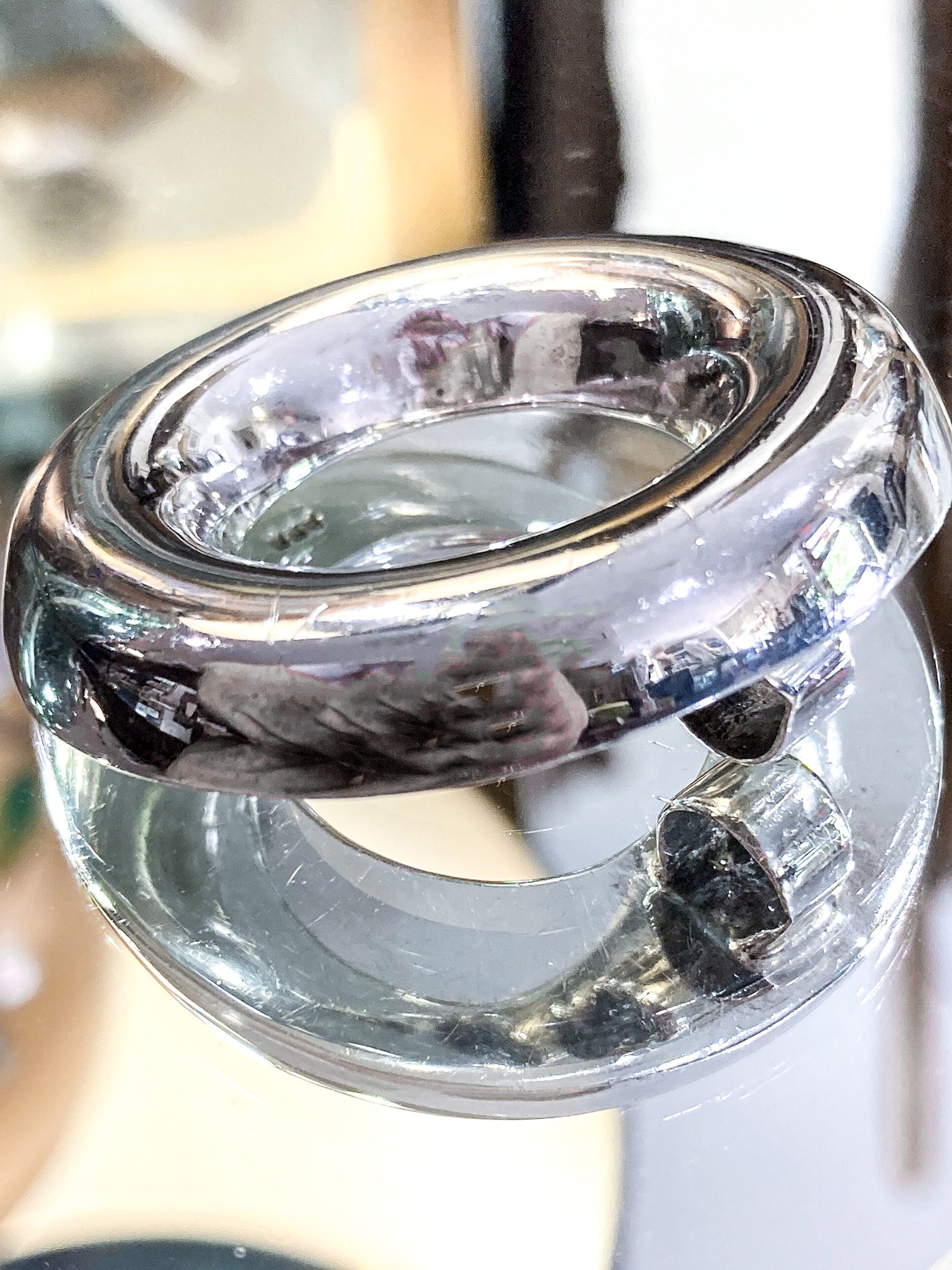 Vintage Polished Sterling Silver Minimalist Domed Circular Pendant
