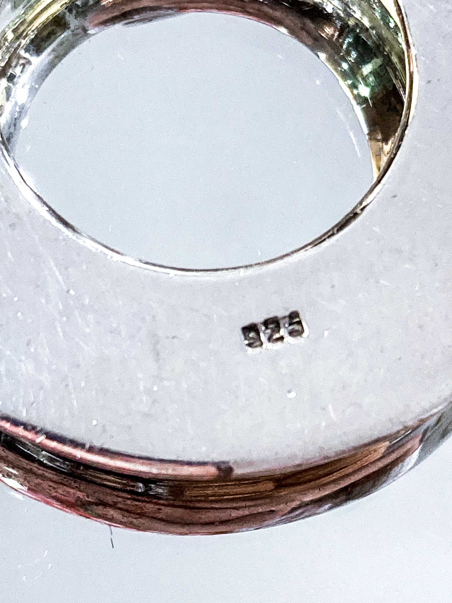 Vintage Polished Sterling Silver Minimalist Domed Circular Pendant Markings
