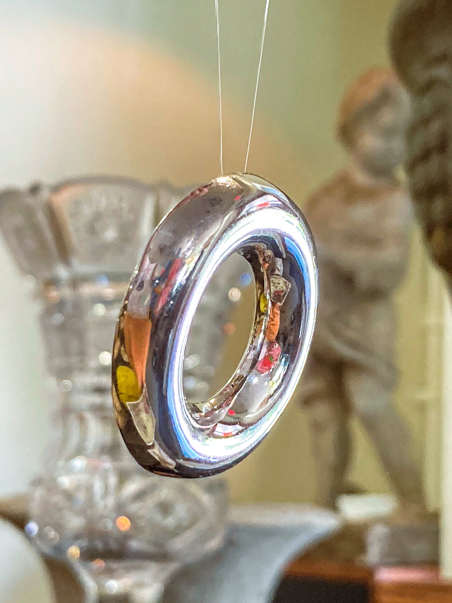 Vintage Polished Sterling Silver Minimalist Domed Circular Pendant