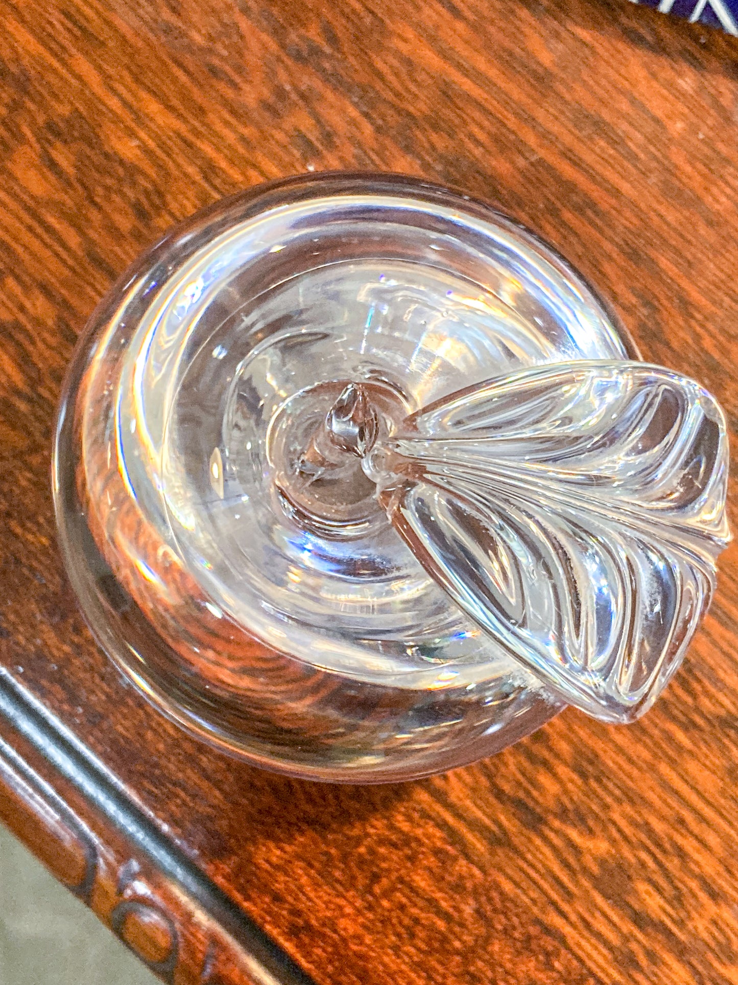 Vintage Princess House Clear Glass Apple Shaped Paperweight