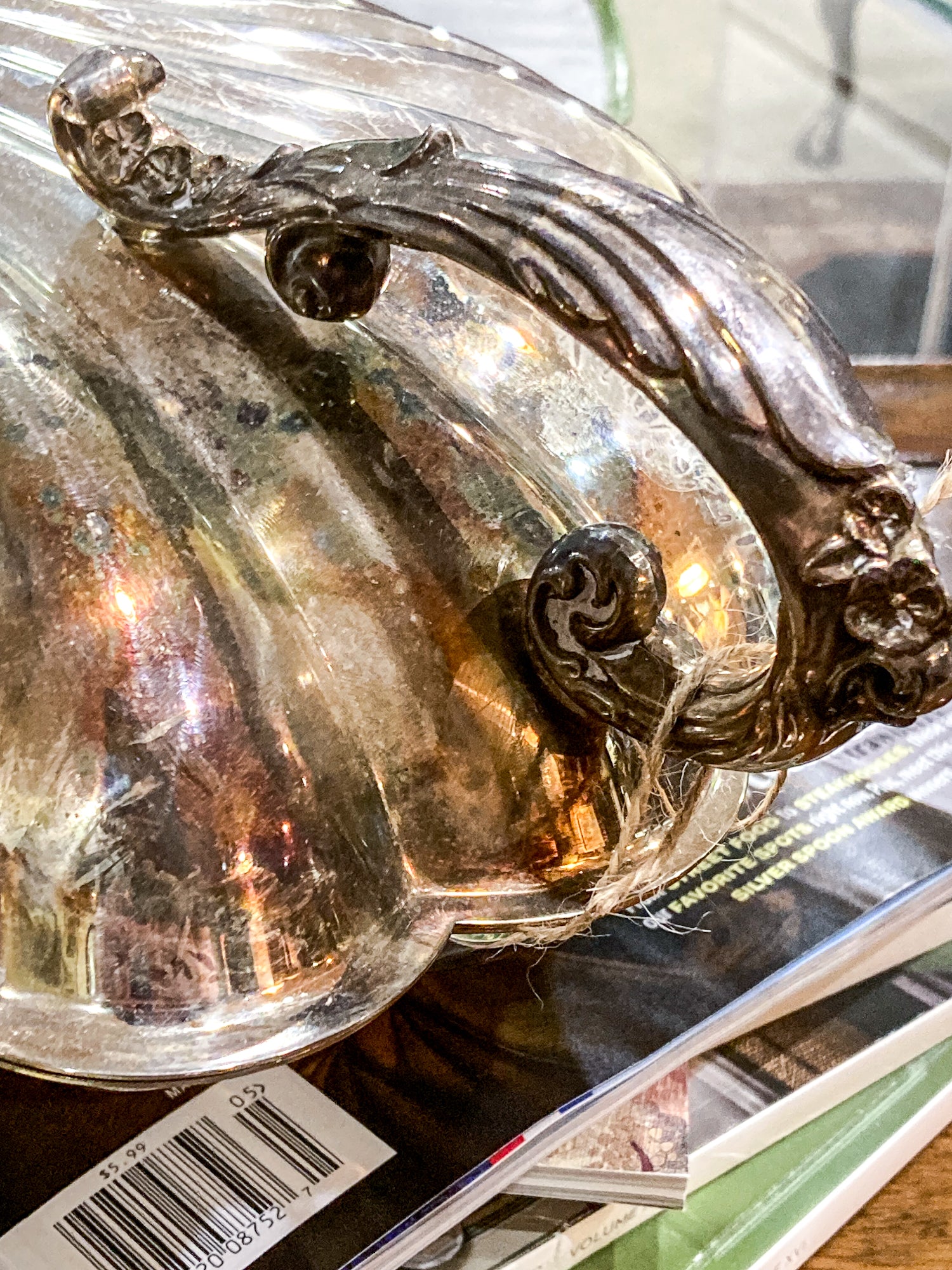 Vintage Regency Style Silver Plated Lidded Clamshell Footed Serving Dish