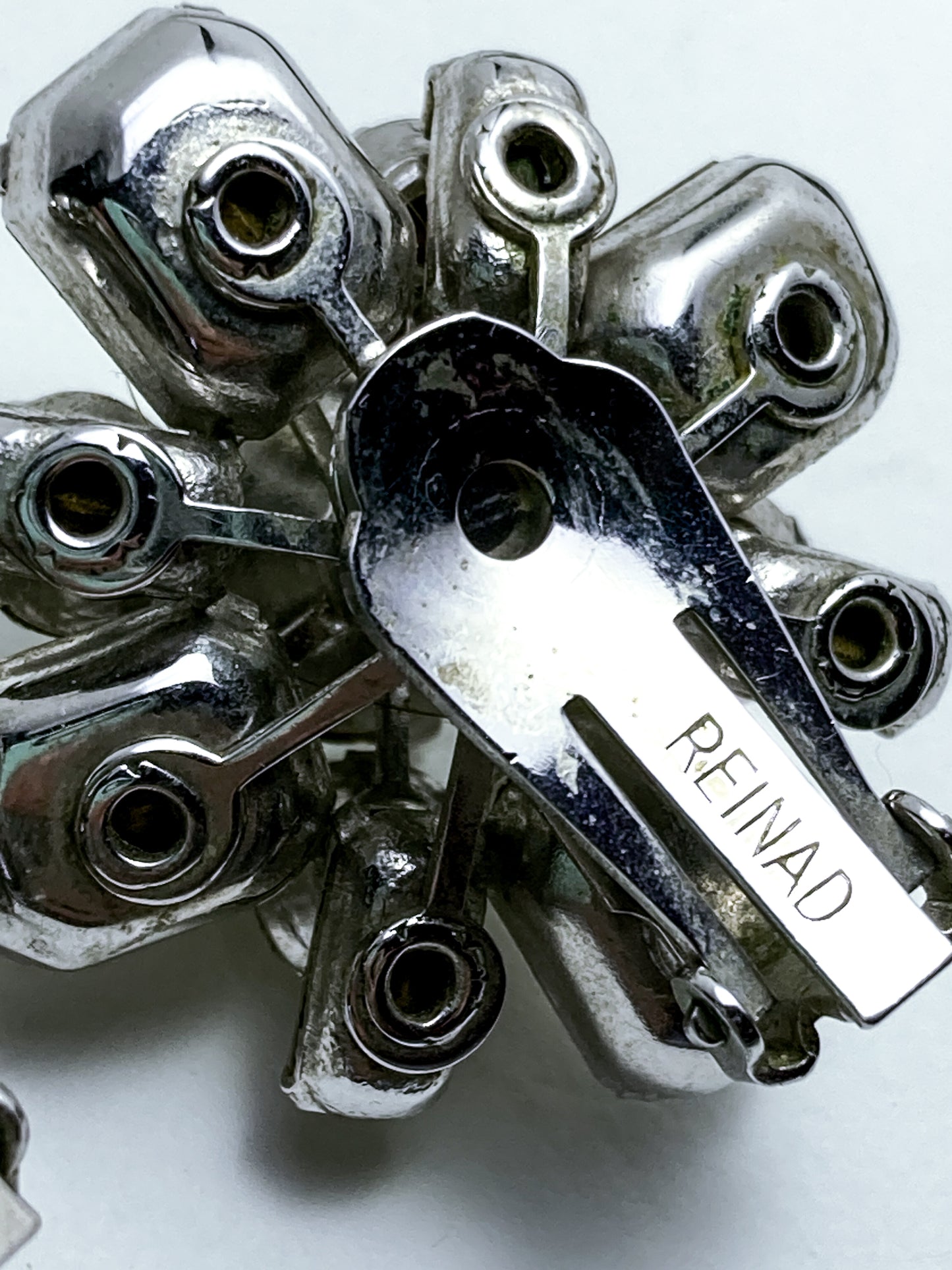 Vintage Reinad Clear Rhinestone Statement Clip On Earrings