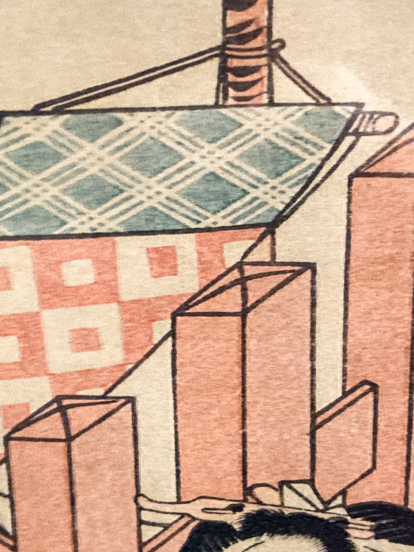 Vintage Reprint Beauties Doing Laundry Kuniyasu Framed Japanese Woodblock Print