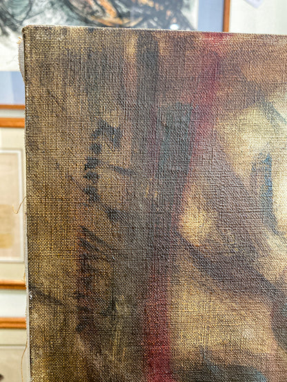 Vintage Robert Martin Antique Showgirl Nude Female Canvas Oil Painting