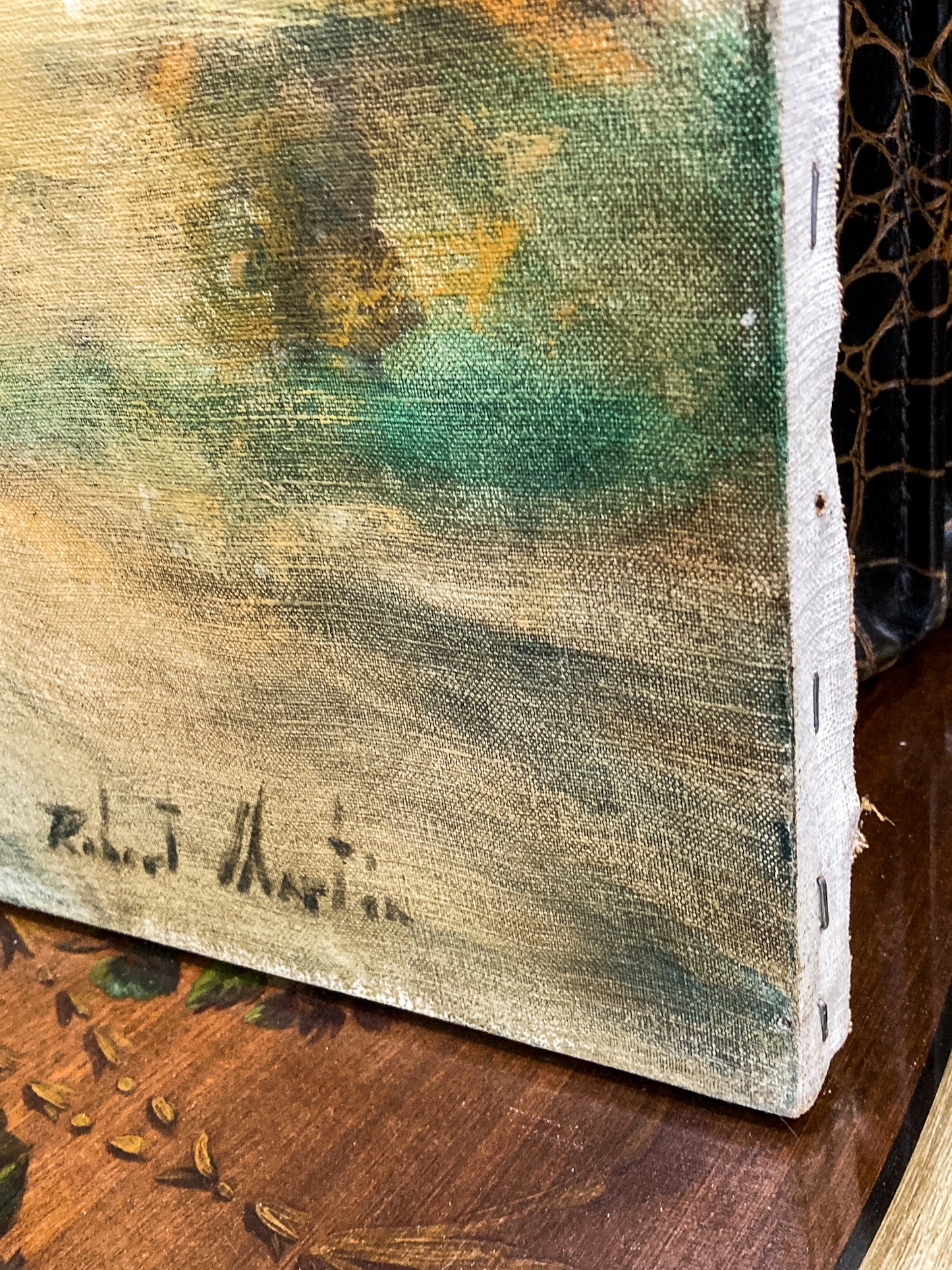 Vintage Robert Martin Antique Showgirl Nude Female Canvas Oil Painting