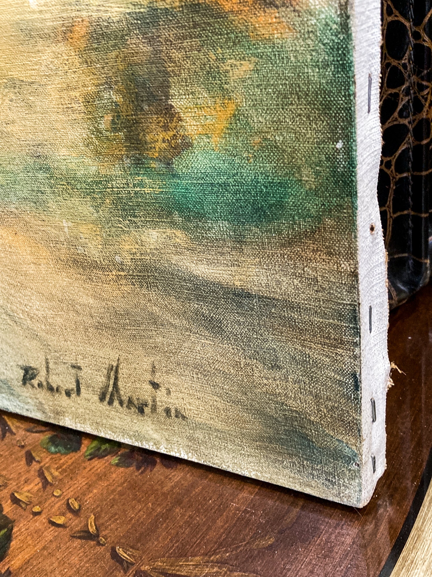 Vintage Robert Martin Antique Showgirl Nude Female Canvas Oil Painting