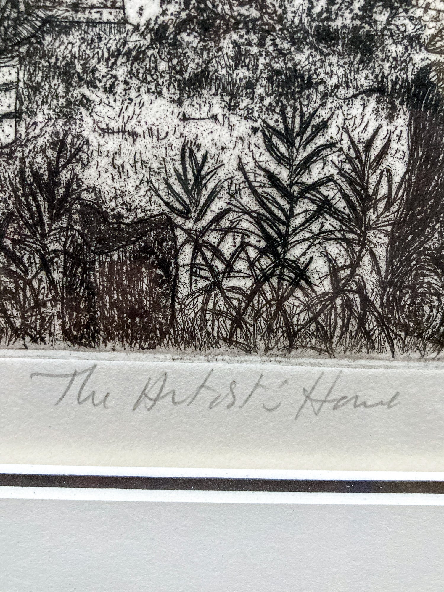 Vintage Roland Richardson Artist Proof New Orleans "The Artists Home" Framed Etching