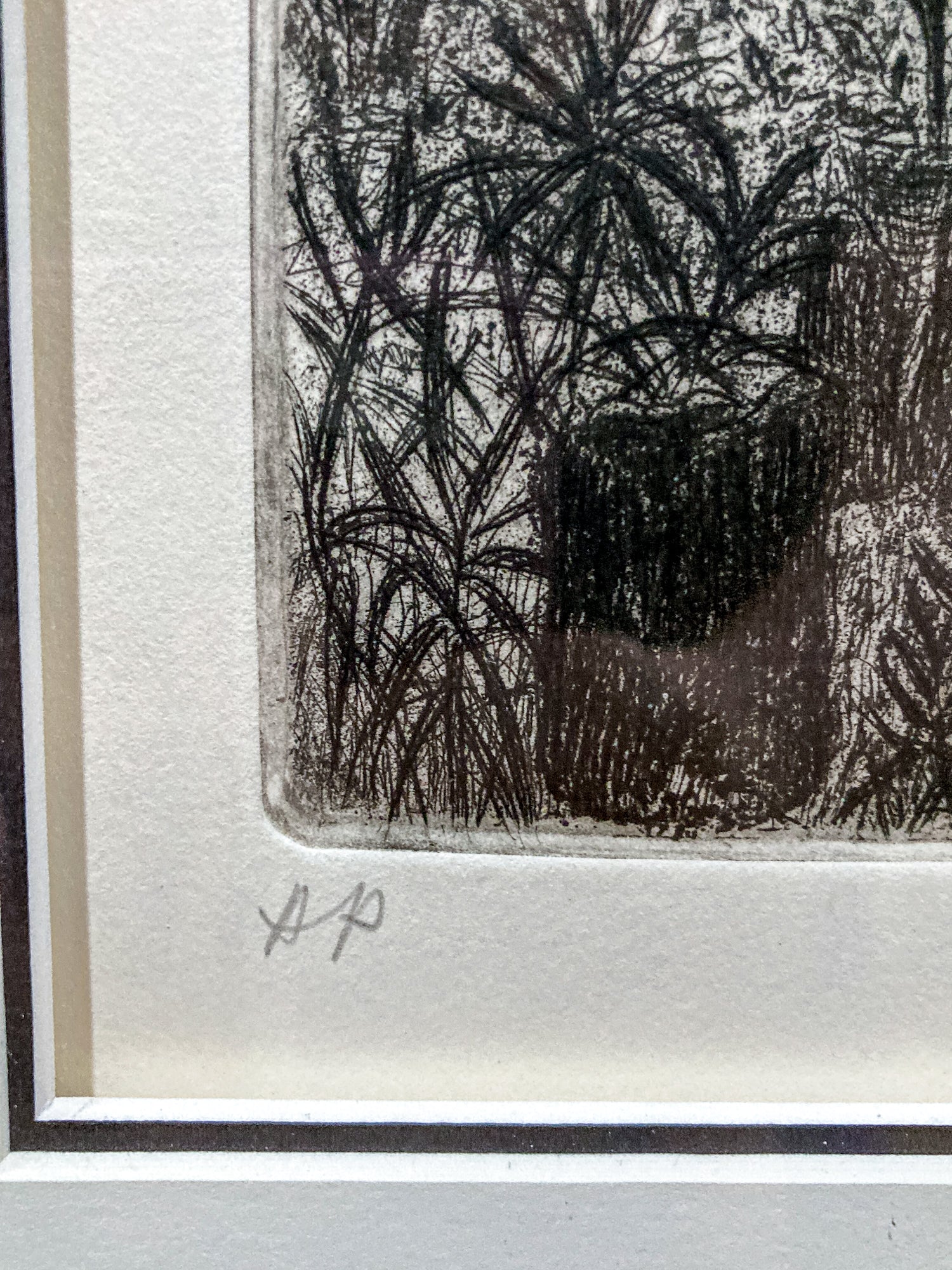 Vintage Roland Richardson Artist Proof New Orleans "The Artists Home" Framed Etching