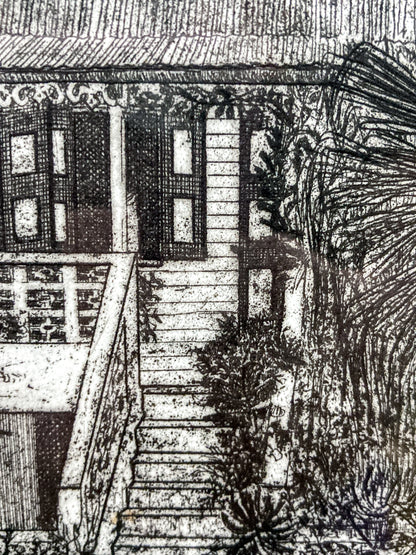 Vintage Roland Richardson Artist Proof New Orleans "The Artists Home" Framed Etching