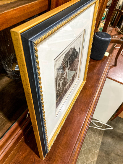 Vintage Roland Richardson Artist Proof New Orleans "The Artists Home" Framed Etching