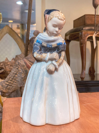 Royal Copenhagen Denmark #1251 Amager Girl Lotte Benter Porcelain Figurine