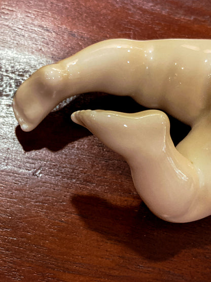 Vintage Royal Copenhagen Porcelain Baby #1739 Tummy Time Figurine