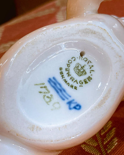 Vintage Royal Copenhagen Porcelain Baby #1739 Tummy Time Figurine Bottom Hallmarks