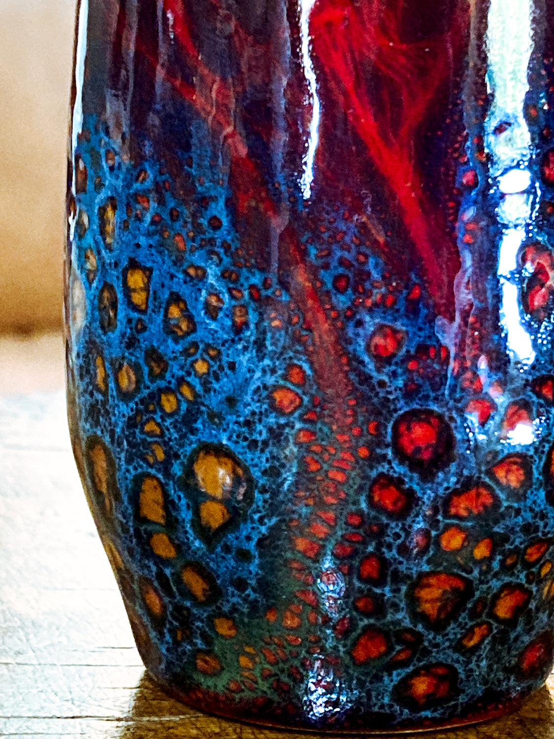 Vintage Royal Doulton Flambe Red Black Glazed 1614 Small Ceramic Vase