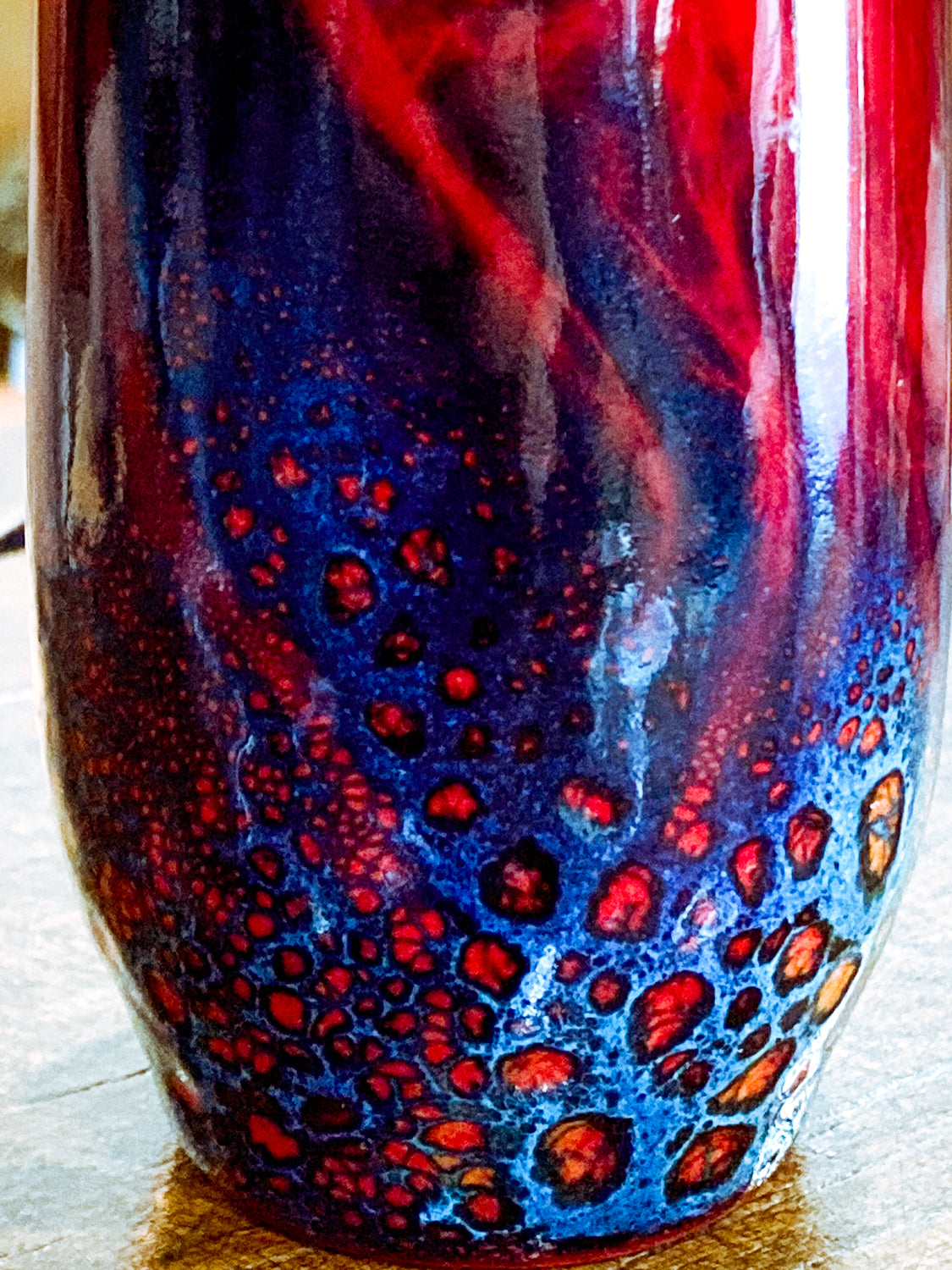 Vintage Royal Doulton Flambe Red Black Glazed 1614 Small Ceramic Vase