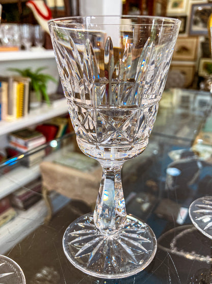 Vintage Set of Eight Waterford Clear Crystal Kylemore Sherry Glasses