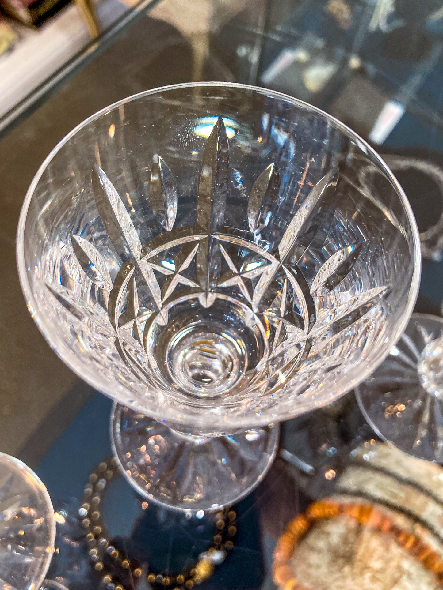 Vintage Set of Eight Waterford Clear Crystal Kylemore Sherry Glasses