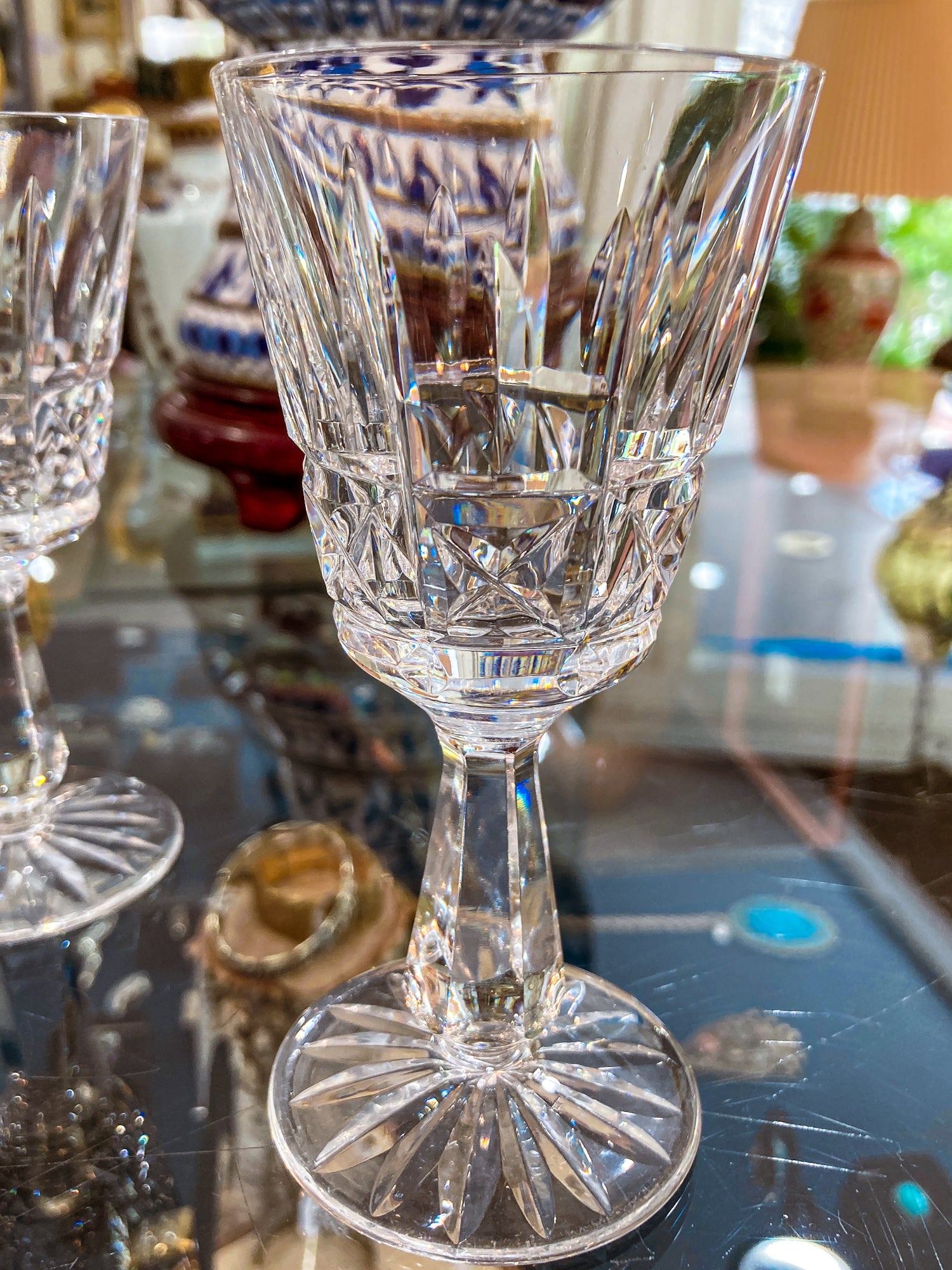 Vintage Set of Eight Waterford Clear Crystal Kylemore Sherry Glasses