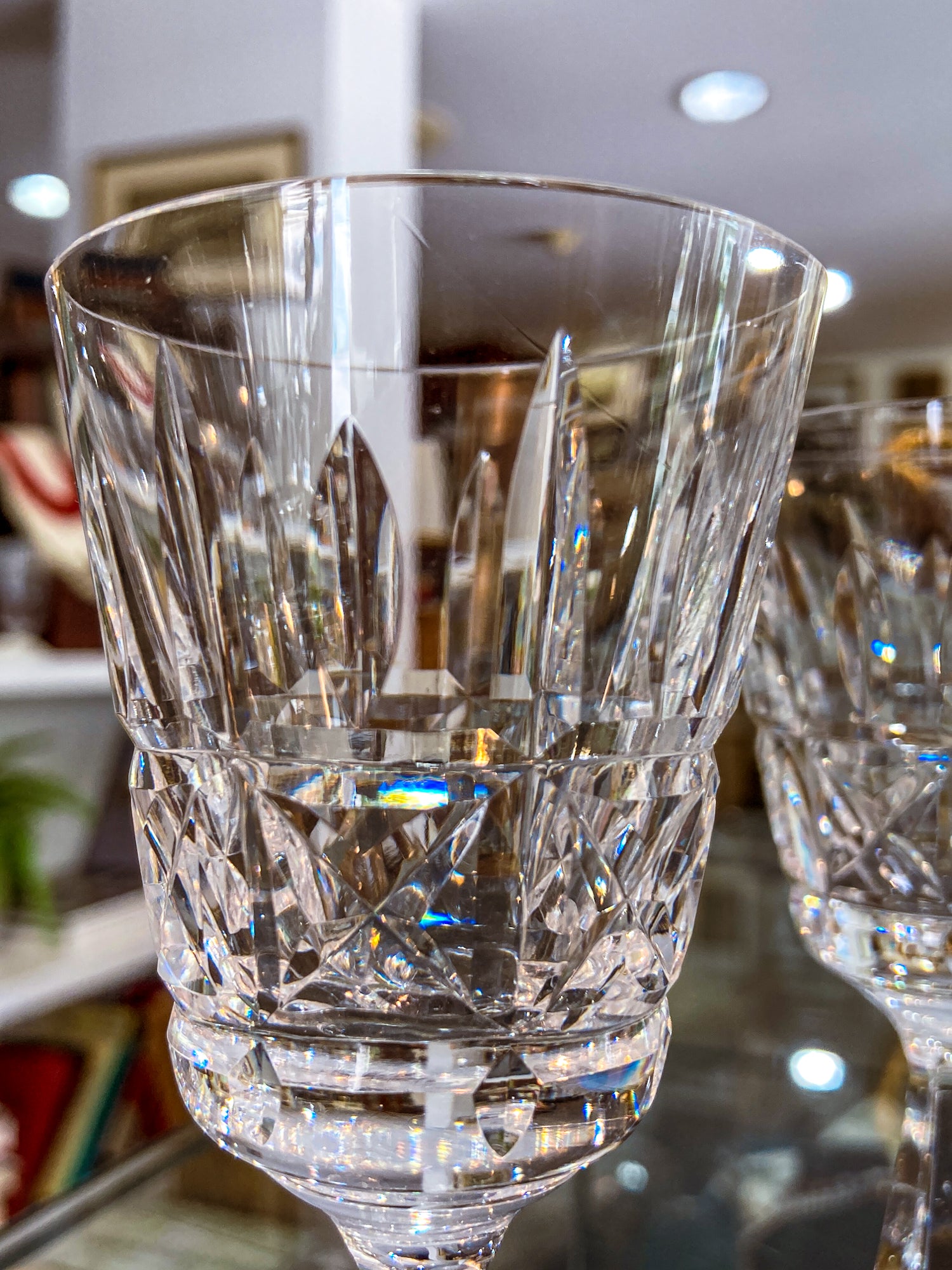 Vintage Set of Eight Waterford Clear Crystal Kylemore Sherry Glasses