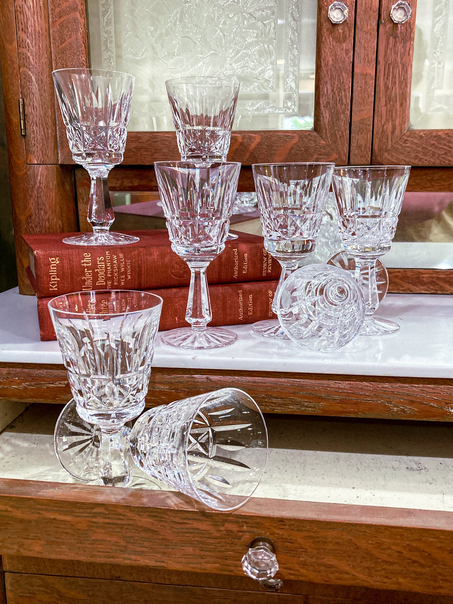 Vintage Set of Eight Waterford Clear Crystal Kylemore Sherry Glasses