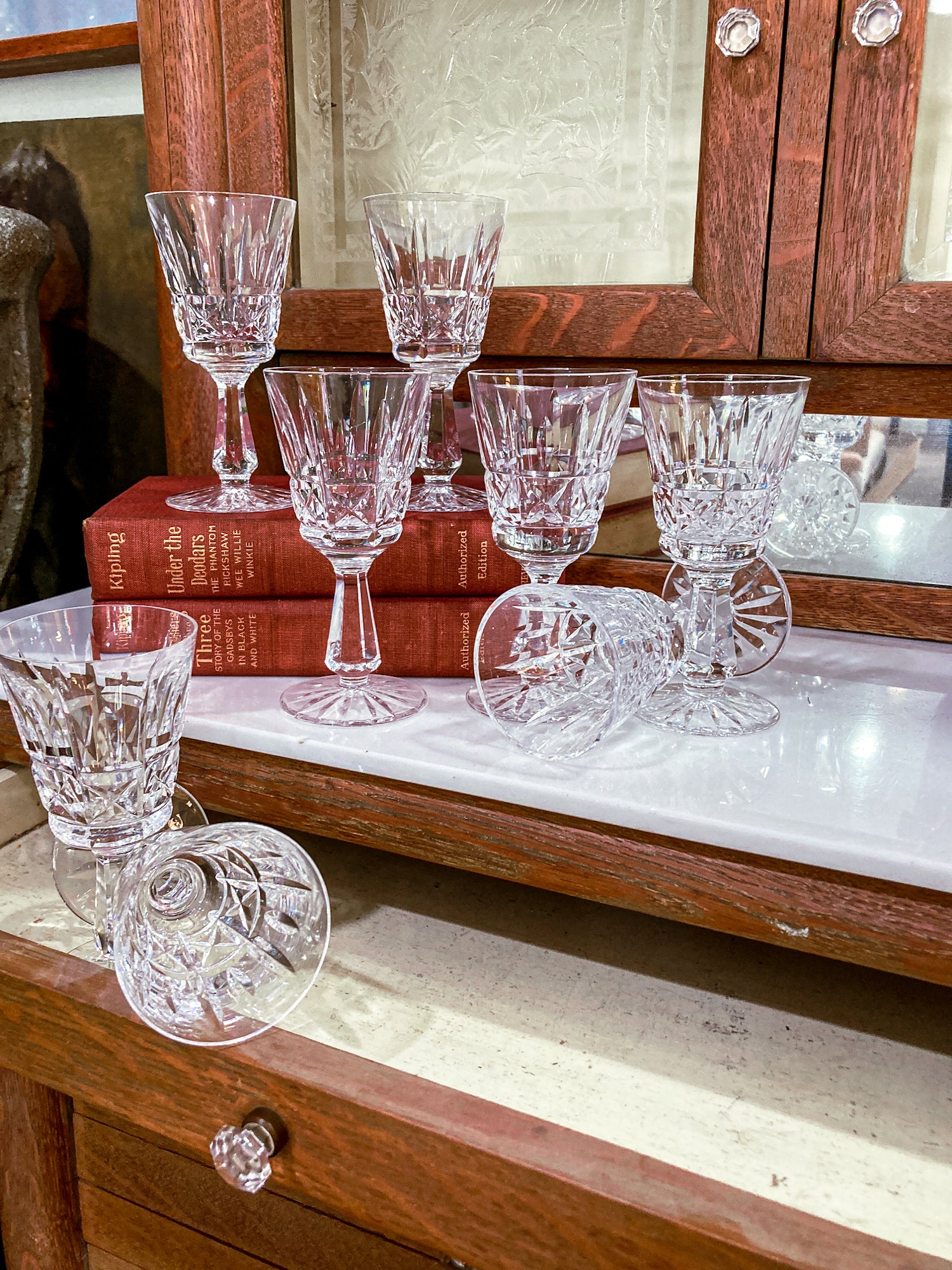 Vintage Set of Eight Waterford Clear Crystal Kylemore Sherry Glasses