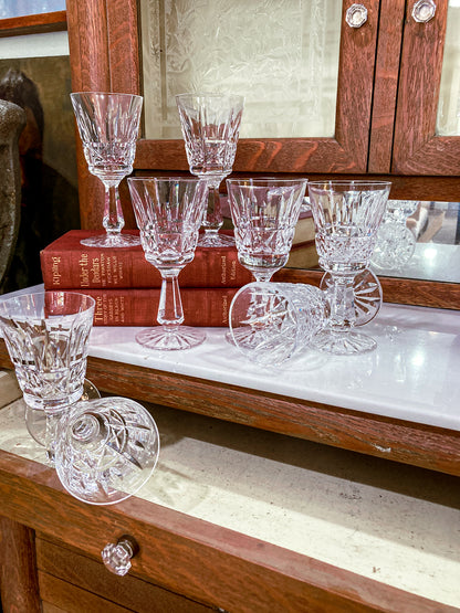 Vintage Set of Eight Waterford Clear Crystal Kylemore Sherry Glasses