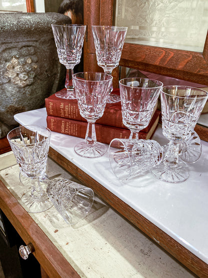 Vintage Set of Eight Waterford Clear Crystal Kylemore Sherry Glasses