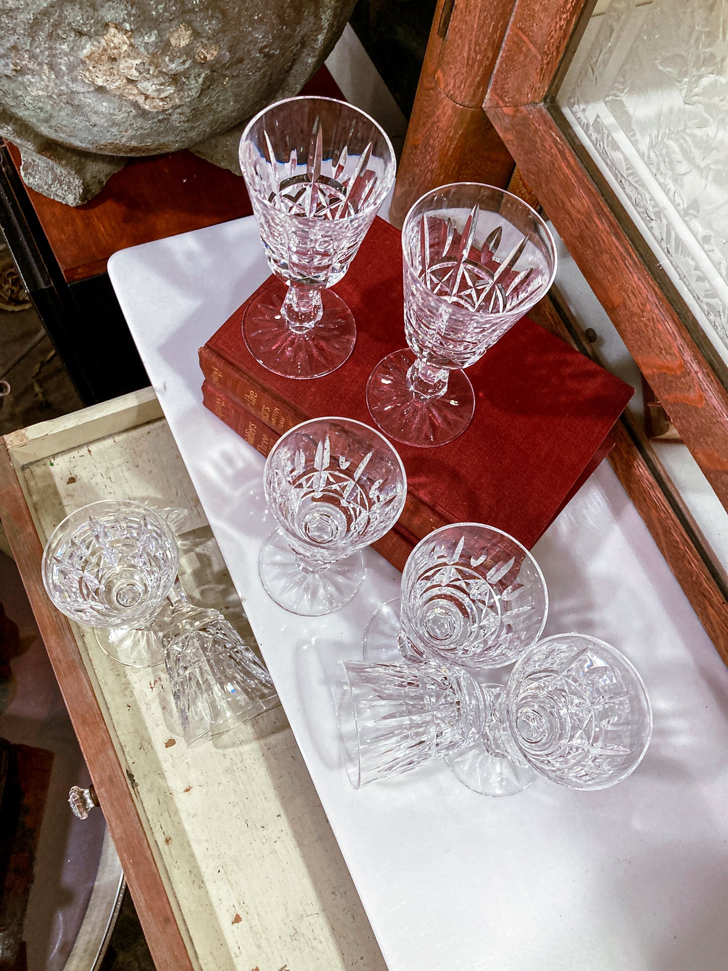 Vintage Set of Eight Waterford Clear Crystal Kylemore Sherry Glasses