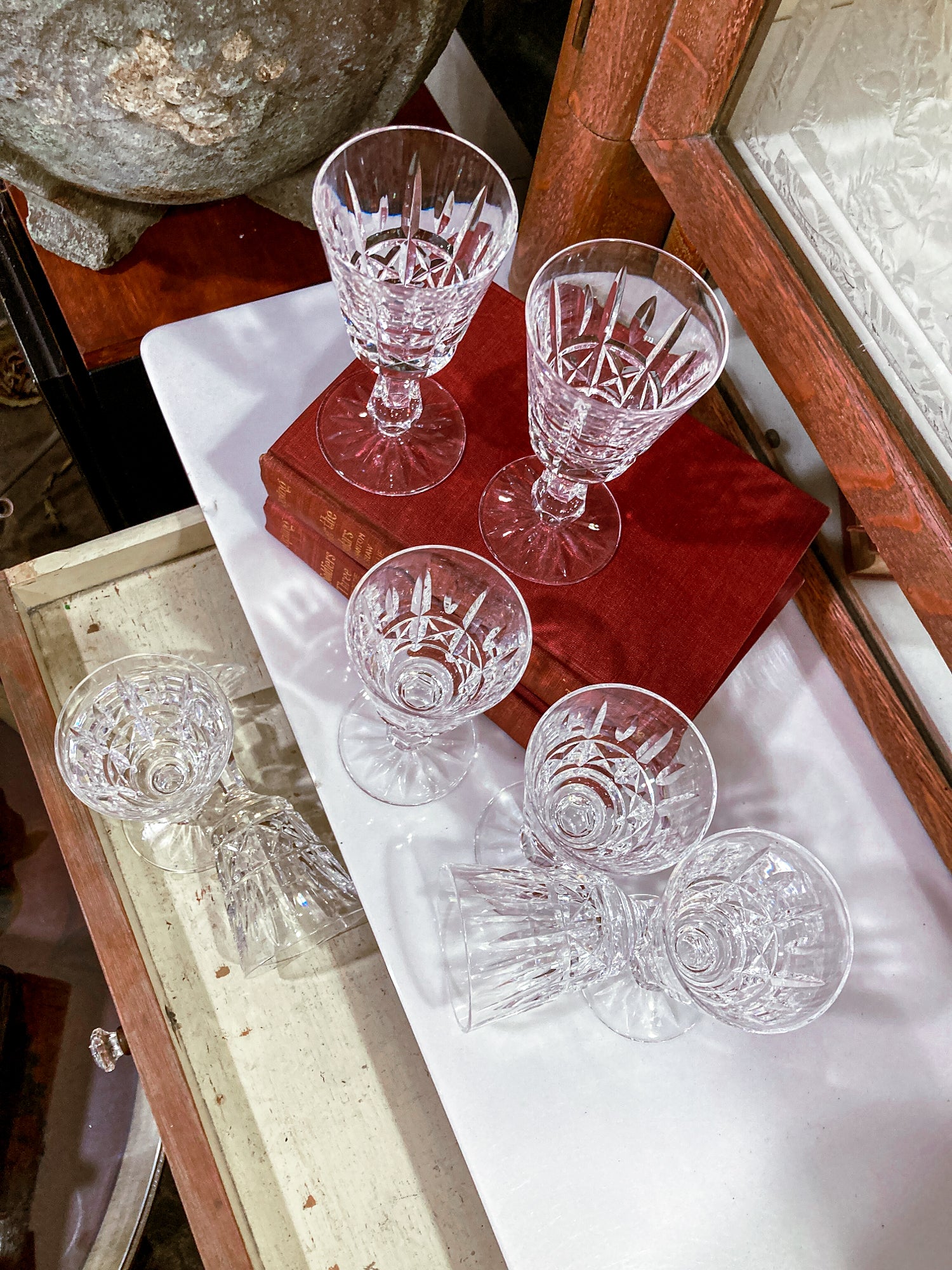 Vintage Set of Eight Waterford Clear Crystal Kylemore Sherry Glasses