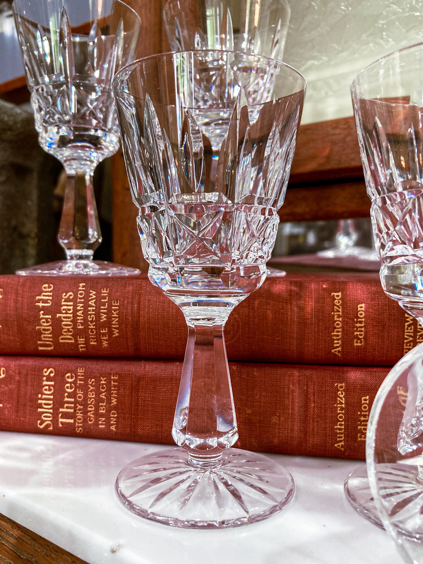 Vintage Set of Eight Waterford Clear Crystal Kylemore Sherry Glasses
