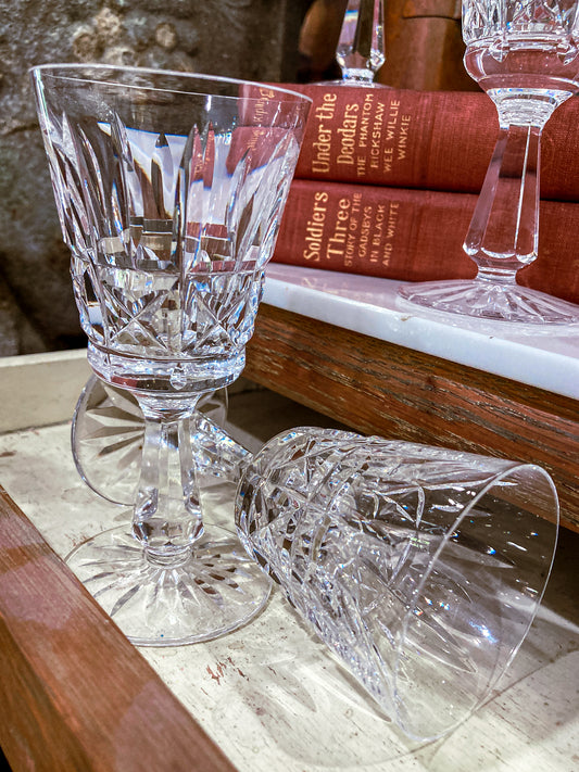 Vintage Set of Eight Waterford Clear Crystal Kylemore Sherry Glasses