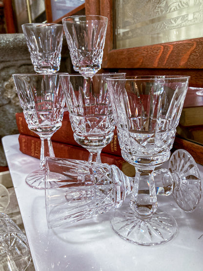 Vintage Set of Eight Waterford Clear Crystal Kylemore Sherry Glasses