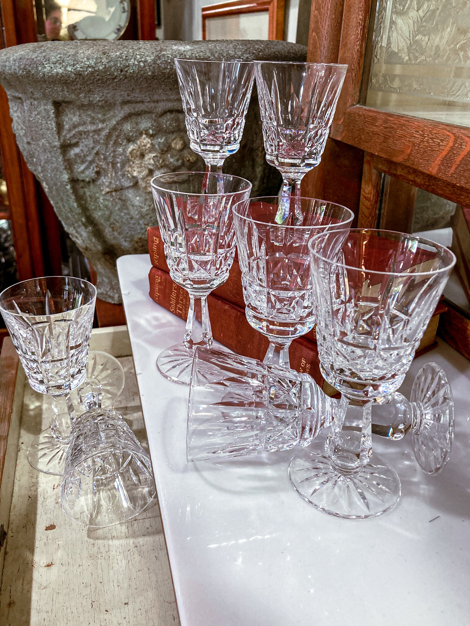Vintage Set of Eight Waterford Clear Crystal Kylemore Sherry Glasses