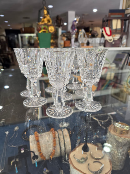 Vintage Set of Eight Waterford Clear Crystal Kylemore Sherry Glasses