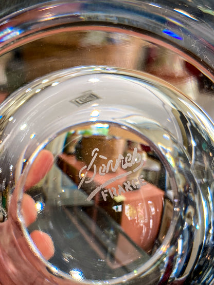 Vintage Sèvres Clear Crystal Bubble Cigar Sized Round Ashtray Bowl