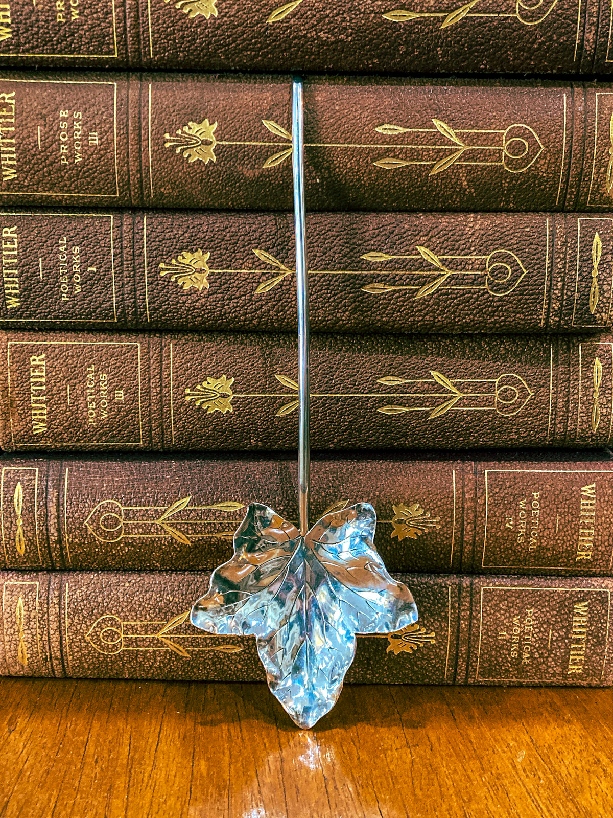 Vintage Shiebler Sterling Silver Elongated Maple Leaf Spoon