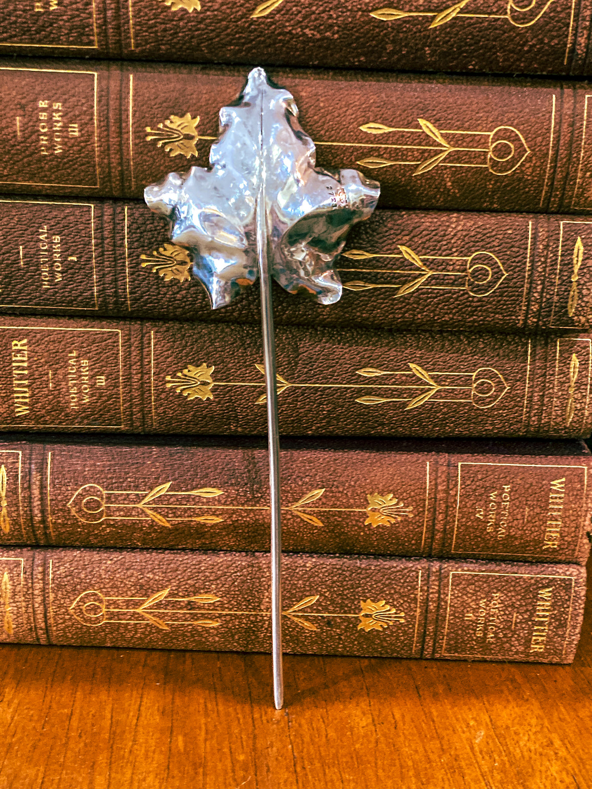 Vintage Shiebler Sterling Silver Elongated Maple Leaf Spoon