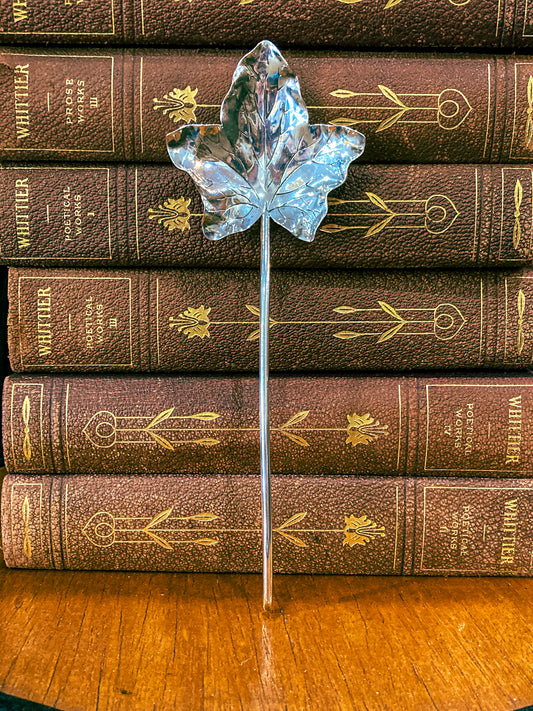 Vintage Shiebler Sterling Silver Elongated Maple Leaf Spoon