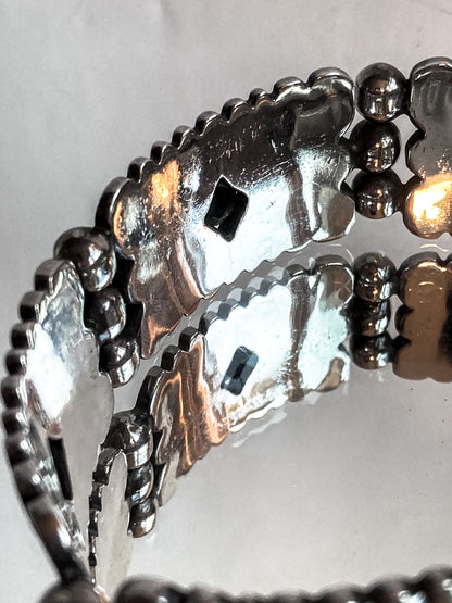 Vintage TAXCO Aguilar Style Mexico Sterling Silver Modernist Cuff Bracelet