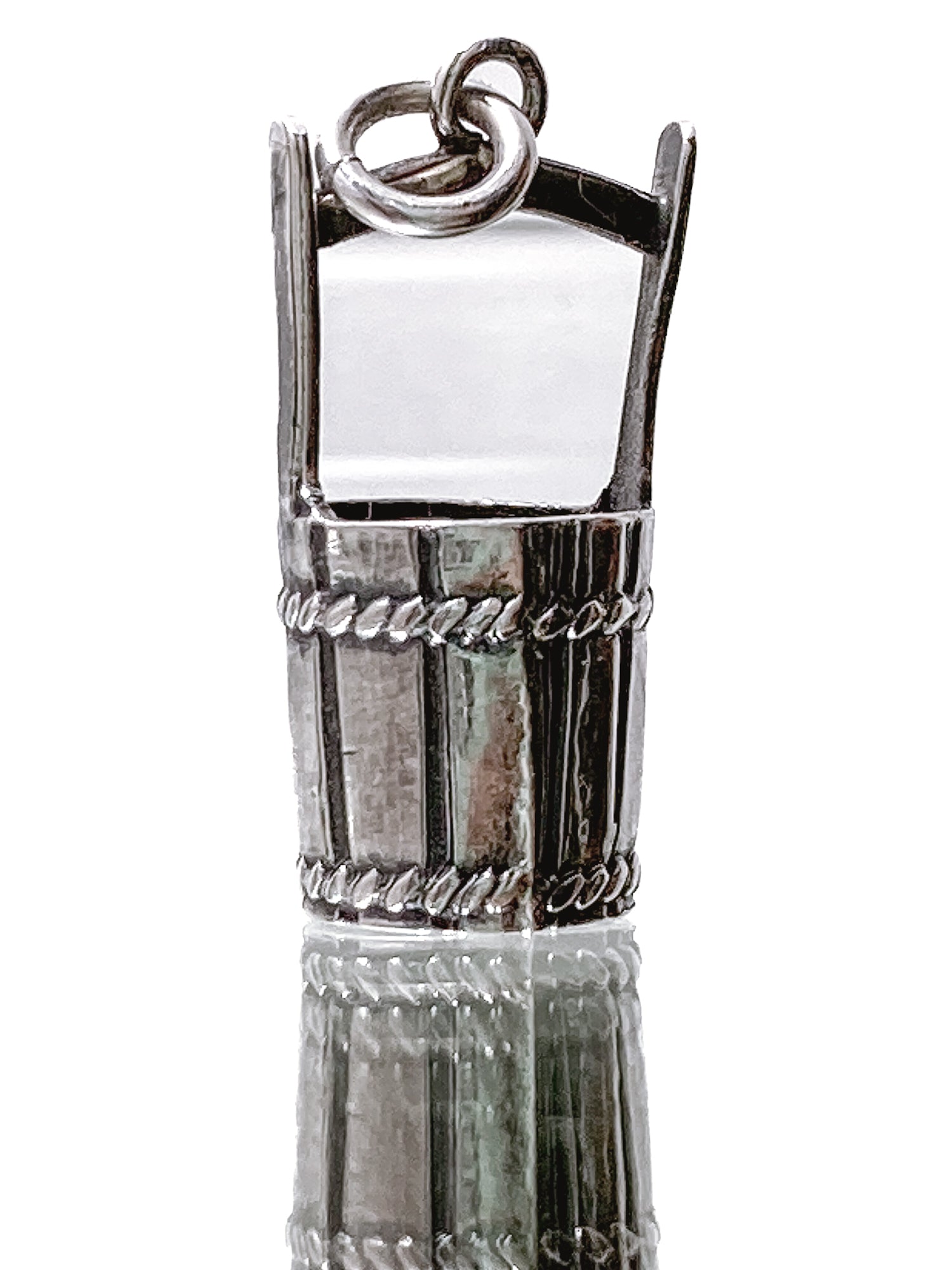 Vintage Silver Miniature Classic Water Bucket Charm Jewelry