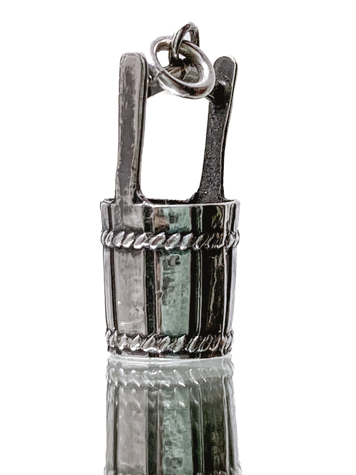 Vintage Silver Miniature Classic Water Bucket Charm Jewelry