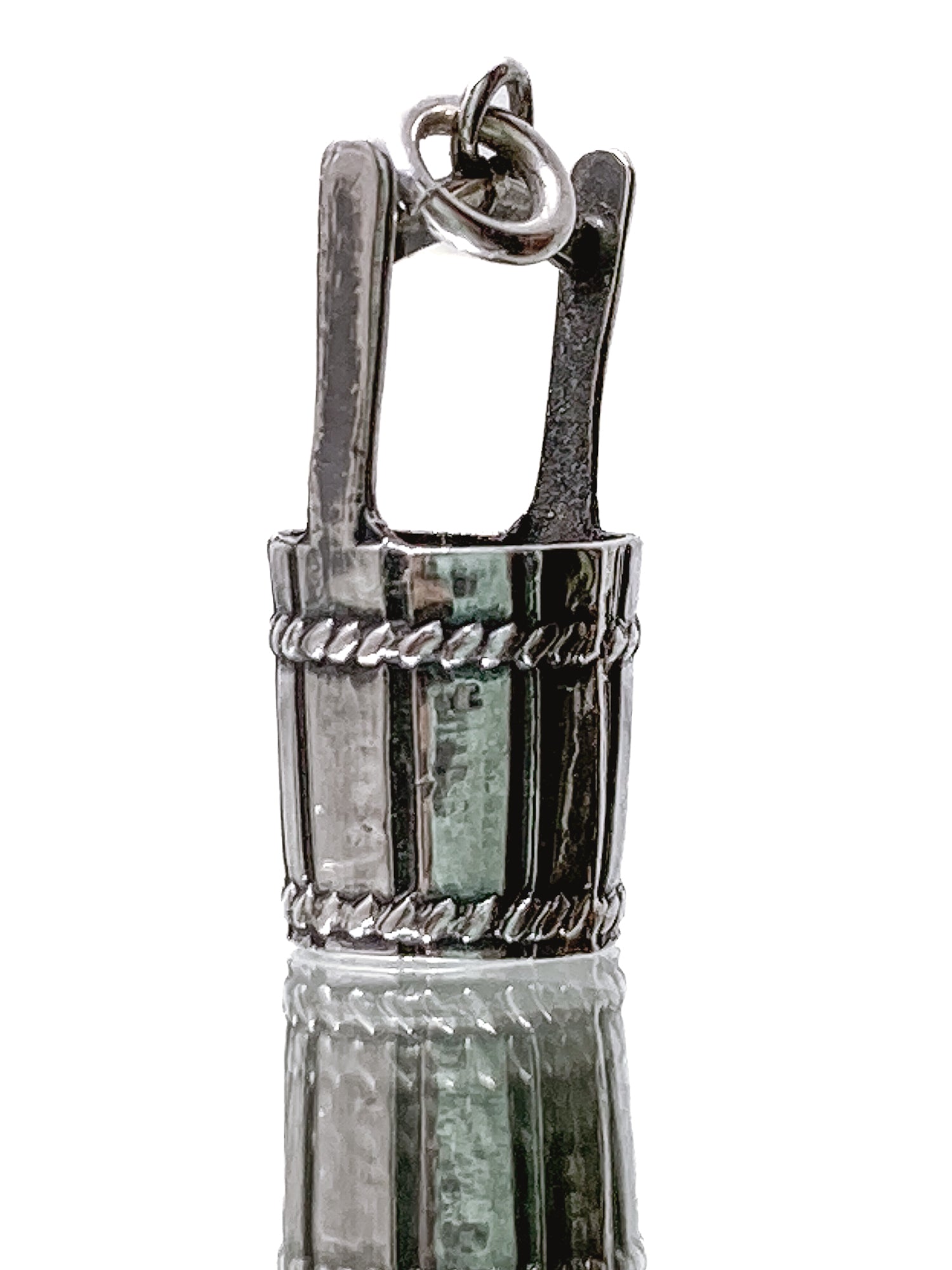 Vintage Silver Miniature Classic Water Bucket Charm Jewelry