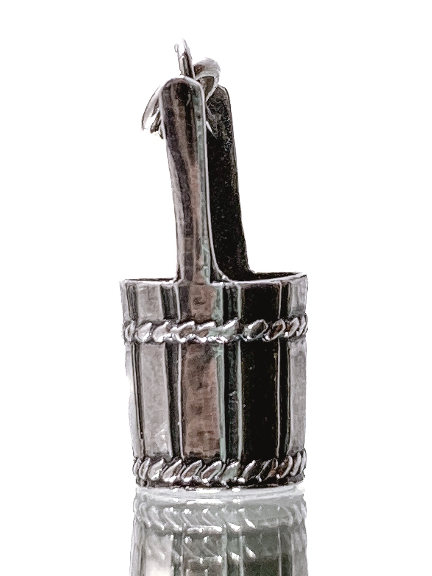 Vintage Silver Miniature Classic Water Bucket Charm Jewelry