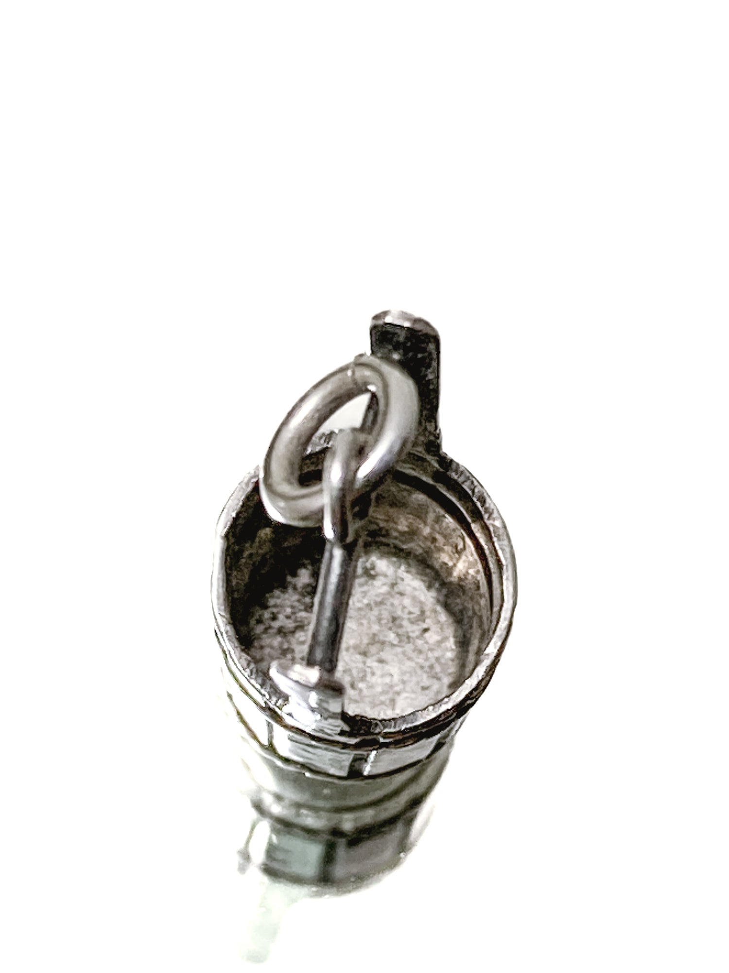 Vintage Silver Miniature Classic Water Bucket Charm Jewelry