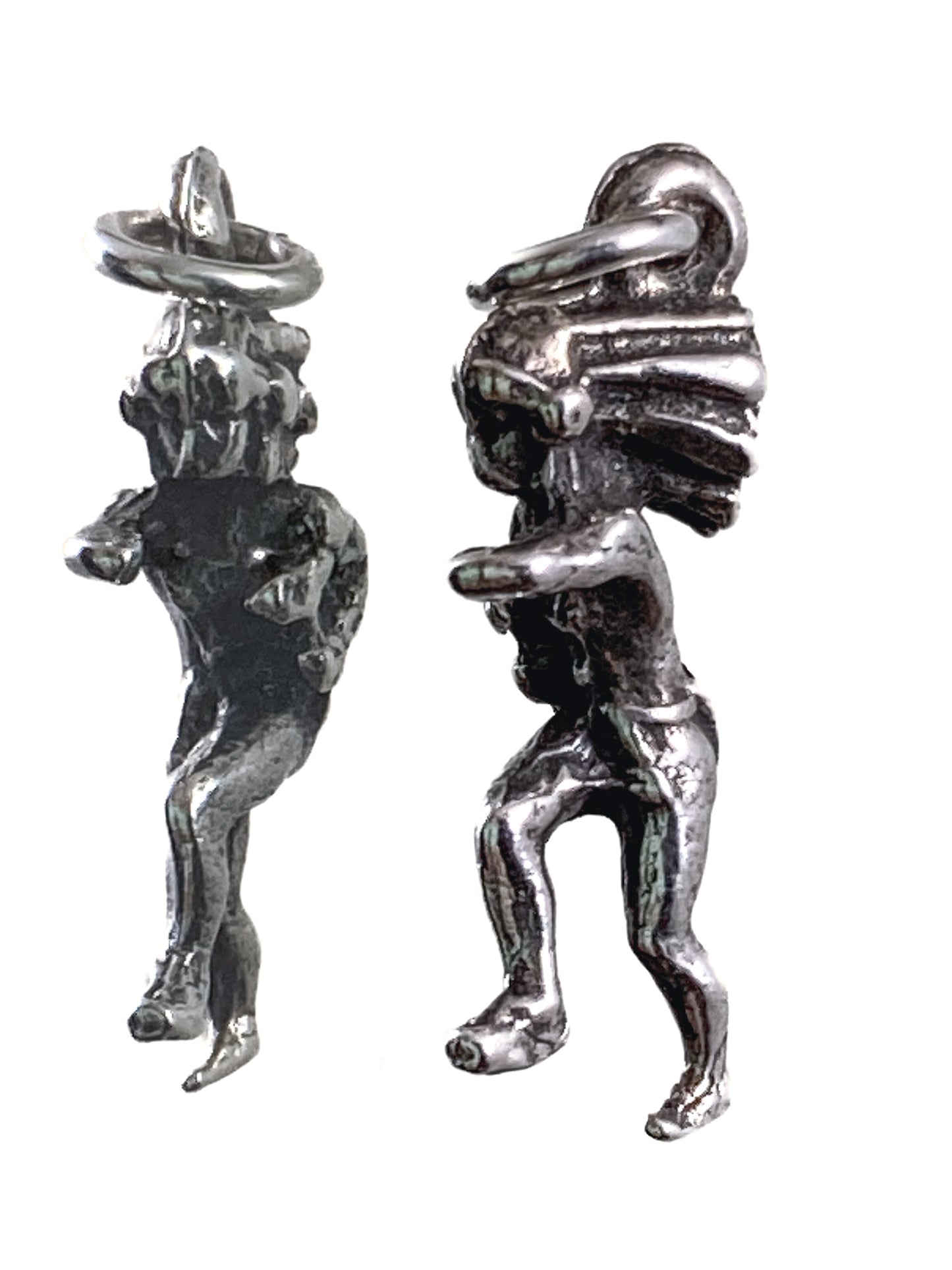 Vintage Sterling Silver Miniature Native American Figural Charm Jewelry