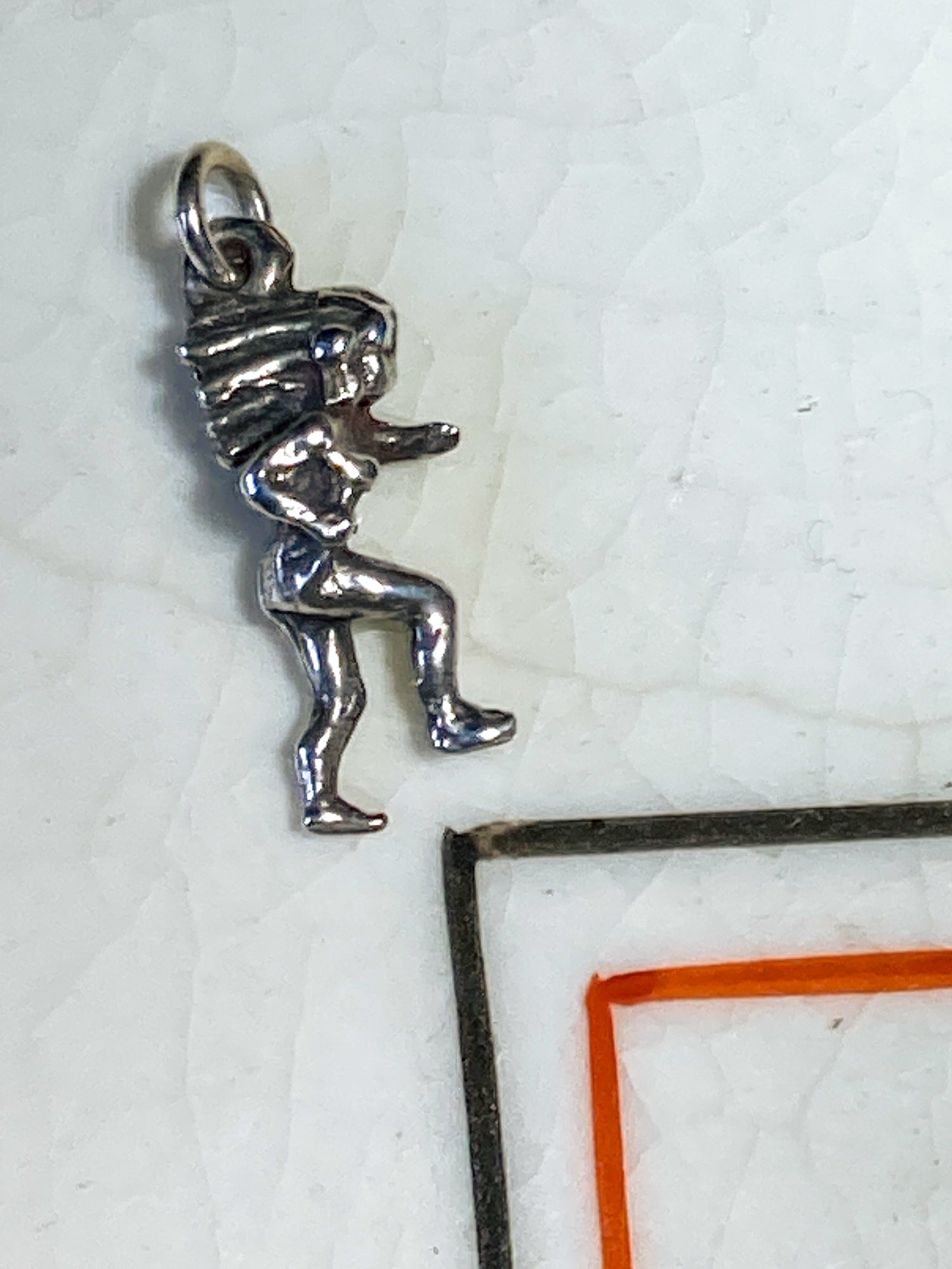 Vintage Sterling Silver Miniature Native American Figural Charm Jewelry